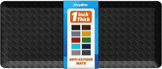 1" Thick Kitchen Mats for Floor, Water Resistant Floor Rug,Black/48" x 20" | Non-slip, Heavy Duty, Anti Fatigue Kitchen Rugs, Standing Desk Mat for Friends, Home, Office, Kitchen