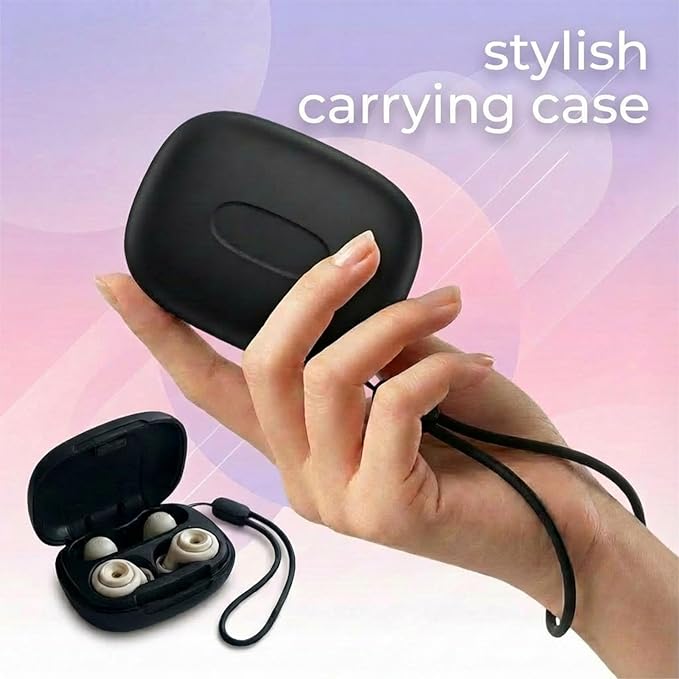 Noise Reducing Earplugs for Sleep, Swimming, Travel, Concerts, Focus and Work, 50dB Noise Reduction Washable Silicone Ear Plugs with Filter Tech, 5 Pairs of Ear Tips & Carrying Case(Beige)