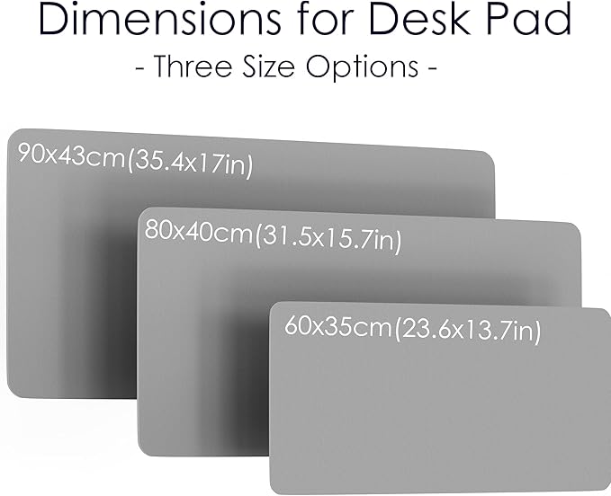 WAYBER Leather Desk Pad Protector, Waterproof Mouse Pad, PU Desk Mat, Office Desk Cover, Desk Writing Mat for Office/Home/Work/Cubicle (Gray/Silver) 23.6x13.7in
