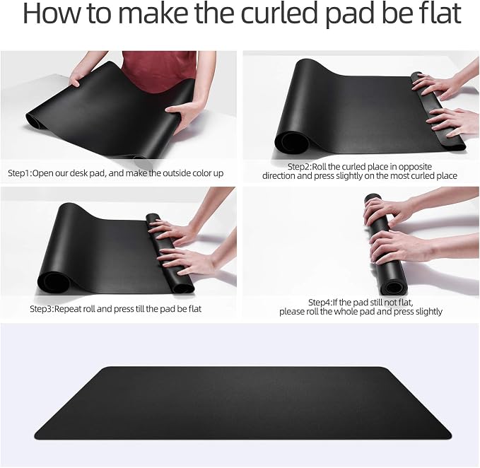 YSAGI Dual-Sided Desk Pad Protector, Desk Mat with Non-Slip - Waterproof PU Leather Office Desk Blotter for Mouse, Keyboard, Writing,35.4" x 17", Black