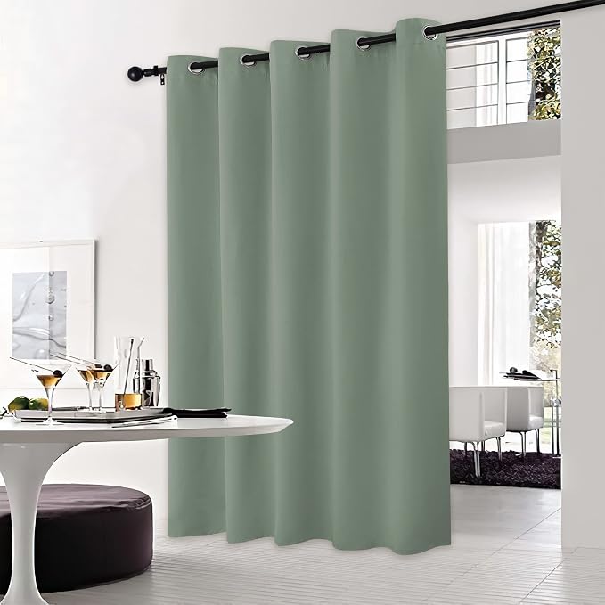 NICETOWN Sage Green Bedroom Blackout Curtain Panel, 1 Panel, 70 x 84 inch, Privacy Window Thermal Insulated Blackout Drape/Drapery for Loft, Guestroom