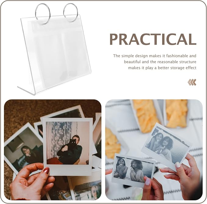 Tofficu Desktop Mini Photo Album Acrylic: Table Top Flip Calendar Photo 3 Inch Album Collection Photo Album for Home Office