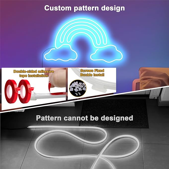 Cozylady RGB Neon Light LED Rope Light,Waterproof Bluetooth APP Remote Control Music Sync Strip Light,24V Flexible DIY Silicone Light for Bedroom Home Indoor Outdoor Decoration(30m/100ft)