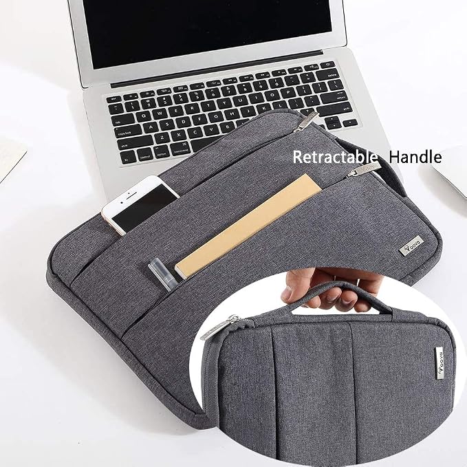 Voova Laptop Sleeve Carrying Case 14 15 Inch Compatible with MacBook Air 15 M2/M3/M4 2022-2025, MacBook Pro 15, Hp Chromebook 14, Waterproof Slim Computer Cover Bag,Grey