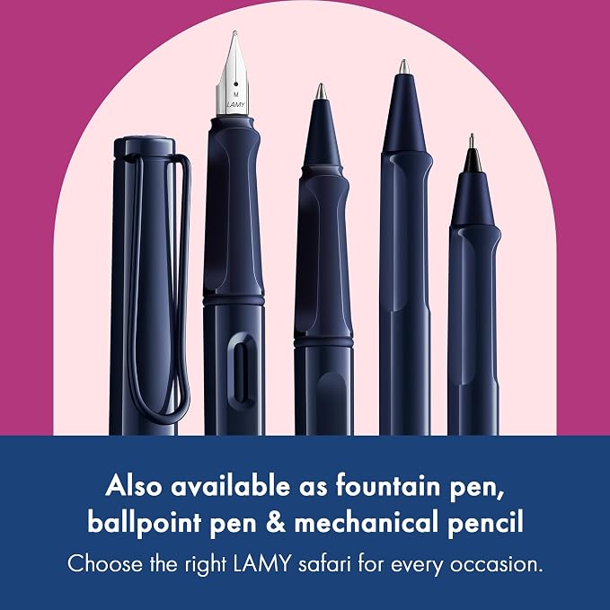 Lamy safari dark dusk - Rollerball Pen with ergonomic grip & line width M - for pleasant long writing - made of robust ASA plastic - including rollerball refill M 63 in black