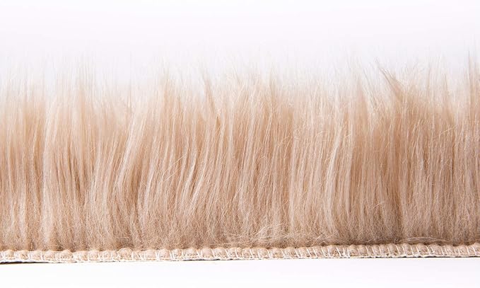 Ashler Faux Fur Rug, Fluffy Shaggy Area Rug Ultra Soft 2 x 2.9 Feet Rectangle Beige Fuzzy Rug Machine Washable Shag Rug, Nursery Decor Throw Rugs for Bedroom, Kids Room, Living Room