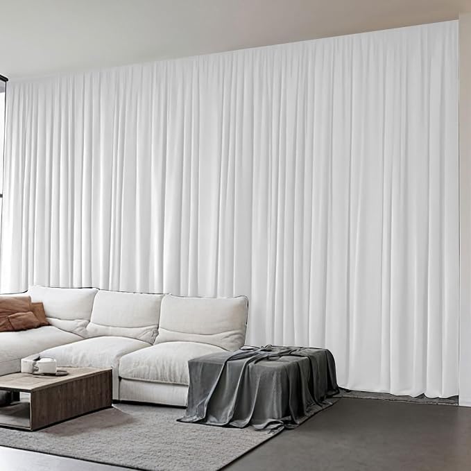 Floor to Ceiling Curtain for Wall Ceiling Mount Track - Extra Wide Blackout Curtains Room Separator - Privacy Room Divider Curtains for Ceiling Track System or Rod with Hooks, 1 Panel
