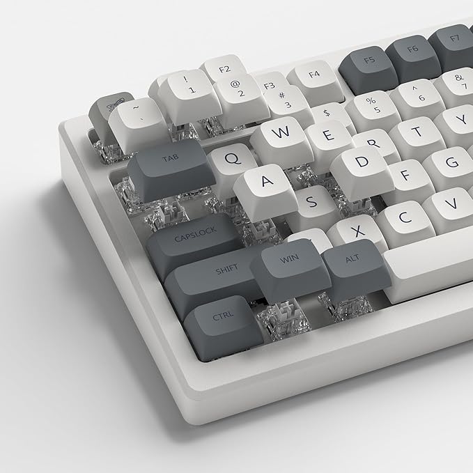 dagaladoo Retro keycaps Japanese Style Double Shot PBT Keycaps Set dye Sublimation Custom Key caps 139keys Grey XDA Profile Key caps Keyboard for Gateron MX Switches Mechanical Keyboard