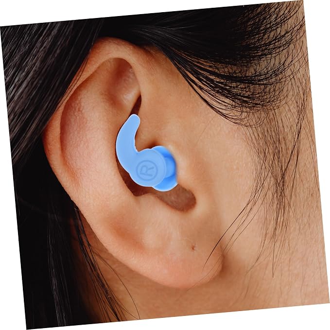 GLEAVI Reusable Silicone Noise Reduction with 3-Layer Sound Insulation, Waterproof Blue for Travel and Study