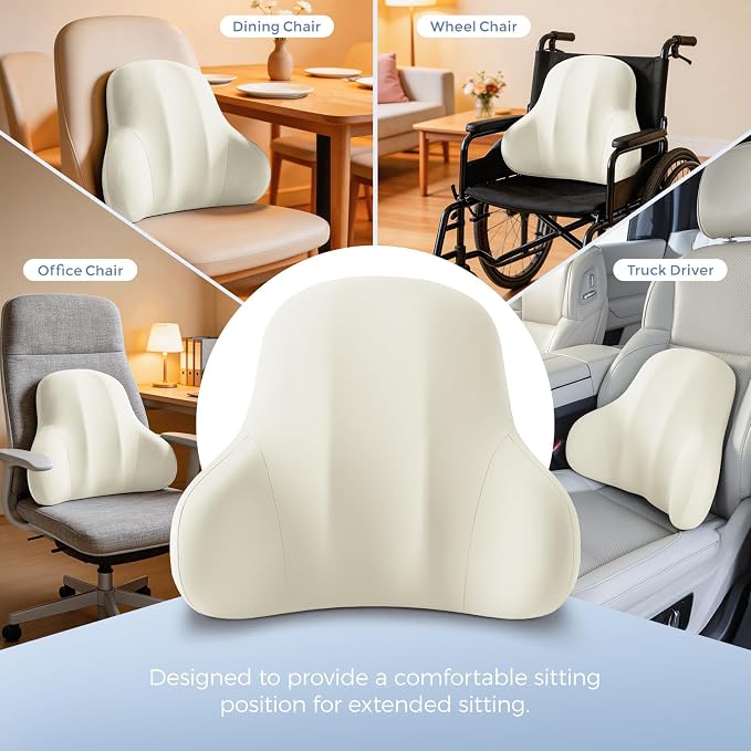 BABUR Ergonomic Memory Foam Lumbar Support Pillow for Car, Back Pain Relief | Ergonomic 100% Memory Foam, Back Pain Relief, Comfort Lower Back Support for Office Chairs, Car Seat, Wheelchair