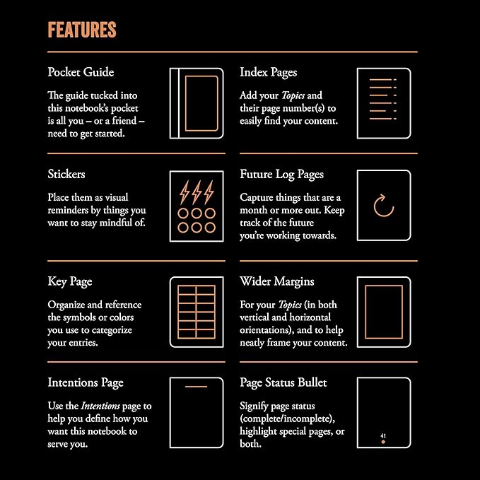 LEUCHTTURM1917 The Official Bullet Journal Edition 2 - Notebook Built for BuJo, Medium A5 204 Pages of 120gsm Paper, With Bujo Pocket Guide (Black)