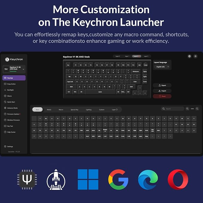 Keychron Q1 RGB Wired Custom Mechanical Keyboard Knob Version, 75% Layout QMK/VIA Programmable with Hot-swappable Gateron G Pro Brown Switch Double Gasket Compatible with Mac Windows Linux (Blue)
