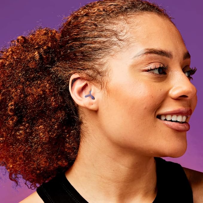 Flare Calmer | Ear Plugs Alternative | Daily Noise Relief | Sound Sensitivity | Stress Relief | No Muffling | Improve Wellbeing | Comfy, Reusable, Soft Silicone Earplugs | Original Purple