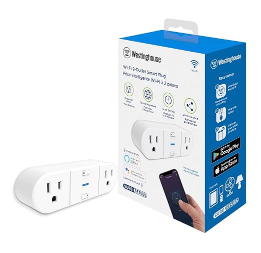Westinghouse 94013 WH-522 Wi-Fi Smart Plug, Compatible with Alexa, Google Home & IFTT, No Hub Required, White