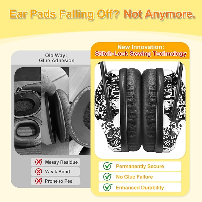 ZOHAN EM030 Kids Ear Protection, Noise Cancelling Headphones Ear Muffs for Autism Sensory, Safety Noise Reduction Hearing Protection for Monster Truck/Concerts/Fireworks/Air Shows