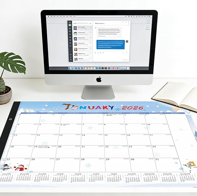 2026 Desk Calendar Large 22x17 – 01/2026-07/2027 Desk Top Calendar 2026 with plastic cover