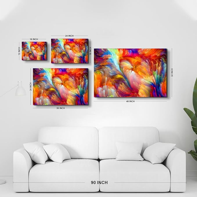 Bright Colorful Wall Art Abstract Wall Decor for Living Room Aesthetic Room Decor Pastel Colors Picture Canvas Painting Poster Modern Farmhouse Prints Artwork Bedroom Office Home Decorations 12x16”
