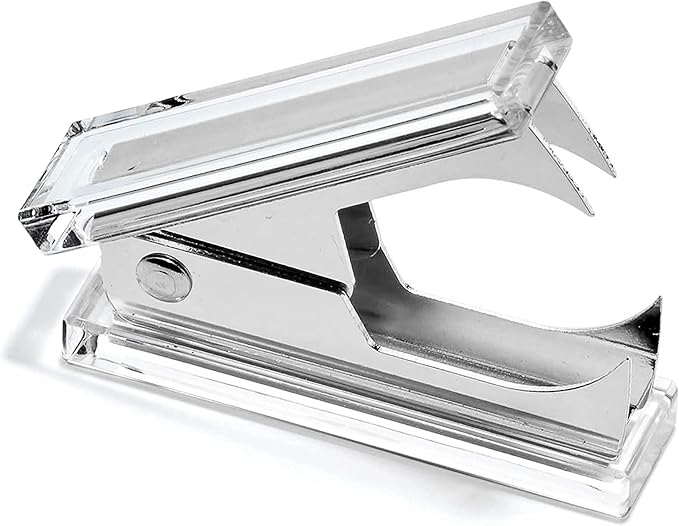 3-Piece Acrylic Desk Set, Clear with Silver Metal | Ruler, scissors, and staple remover set, Functional and elegant desk accessories, Stationery tools for office, and school