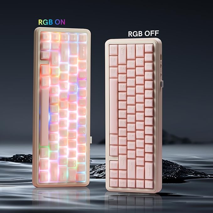 dagaladoo Pink Jade keycaps,Double Shot PBT keycaps Crystal Set,Ceramic Custom Keycap Translucent,Cherry Profile Key caps for 60%/65%/75%/TKL/96%/100% US Layout Mechanical Keyboard(121keys)