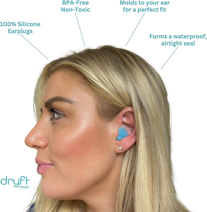 Silicone Wax Earplugs (12 Pair) | Moldable Earplugs for Sleeping, Concerts & Raves, Work, Focusing, Travel, and Swimming | Noise Reduction and Hearing Protection with 22dB Sound Blocking