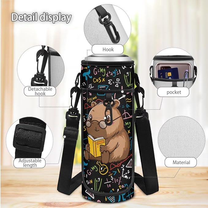 Doojoayie Cute Capybara 2nd Grade Backpack Girls Lightweight Backpacks for Girls with Lunch Box 17 inch Bookbag with Multiple Pockets Compartments for Kindergarten Book Theme