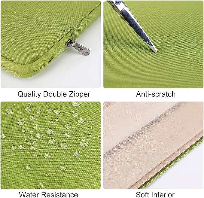 DOMISO Laptop Case Laptop Sleeve Cover for 16 inch MacBook Pro M4/M3/M2/M1 Pro/Max A3403 A3186 A2991 A2780 A2485 A2141,Compatible with 15.6 inch HP Lenovo Dell XPS 16, Tender Green