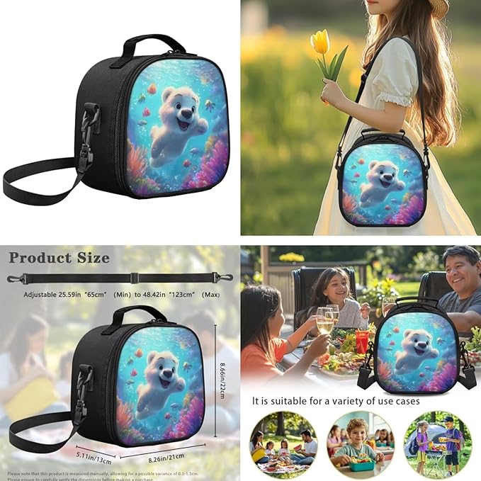 Little Bear Backpack for Girls 6-8 Cute Bookbag with Lunch Box Kawaii Backpacks Set for Girls Cute Large Capacity Schoolbag for Kids Backpack Elementary Back to School Supplies