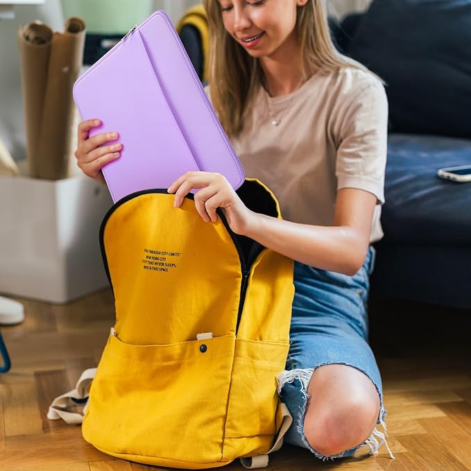 Laptop Sleeve Bag Compatible with 15.6 inches HP Lenovo Asus Acer Notebook Protective Portable Case with Pocket Padded Computer Pouch Cover Shockproof Protective for 15.6” Laptop,Purple