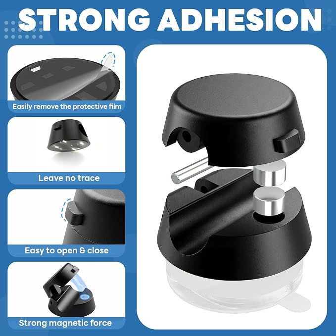 Mini Magnetic Cable Clips, 12 Pack Self Adhesive Cord Holder Black | Under Desk Cable Management, Strong Adhesive Removable Cord Organizer for Home Nightstand Car, Office Accessories