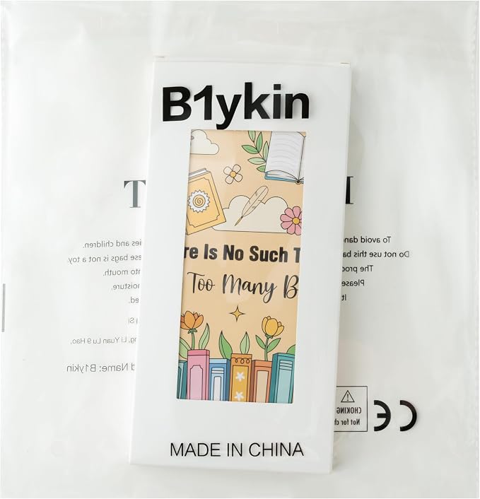 B1ykin Cute Sticky Notes Set - There is No Such Thing As Too Many Books Self-Stick Notes Pad, 550 Sheets Writing Memo Pages Sticky Notepad for Teacher Appreciation Gift, School Office (Book Lovers)