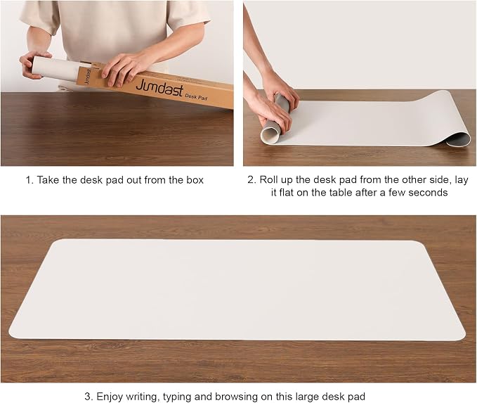 Dual Sided Desk Pad Faux Leather Desk Mat Large Mouse Pad | Desk Pad Protector Non-Slip Waterproof Desk Mouse Pad for Writing Desk, Office, Home(Pink Gray 31.5"X15.7")
