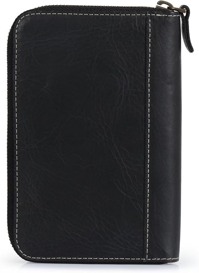 Londo Genuine Leather Padfolio – Portfolio Folder with Pencil Holder, Notepad & Zipper Closure for Business, Office & Travel