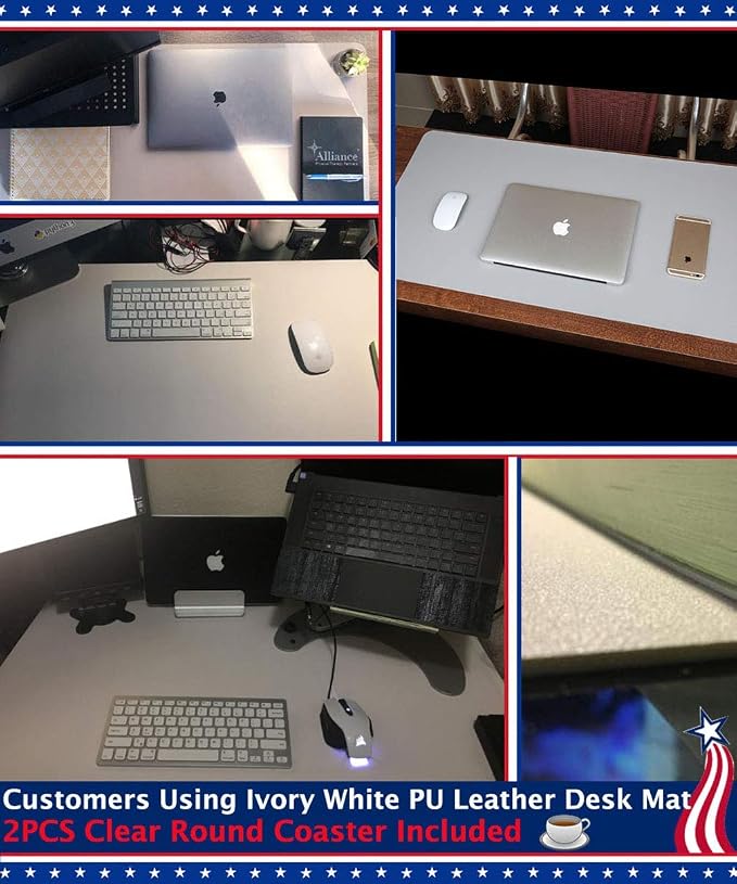Clear Desk Pad Blotter Office Table Protector on Top of Desks for Laptop Computer Keyboard Desktop Plastic PVC Transparent Desk Writing Mat Organizer with Mouse Pad Non-Slip Waterproof 17 X 36 Inches