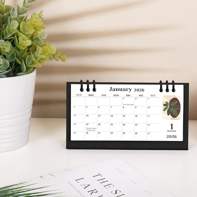 Small Desk Calendar 2026-2027, Desktop Calendar 20 Months - Runs From May 2026 Until Dec. 2027, Mini Standing Flip Calendar for Home, School and Office Supplies, 6.3" x 3.1"