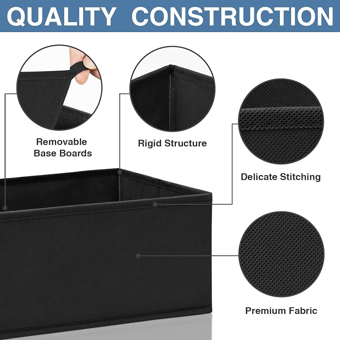 Drawer Organizer Clothes 12 Pack - Odorless Closet Organizers and Storage for Sock Underwear Bra - Dresser Organizador for Bedroom Organization -Nursery Drawer Divider Trays for Baby Clothes