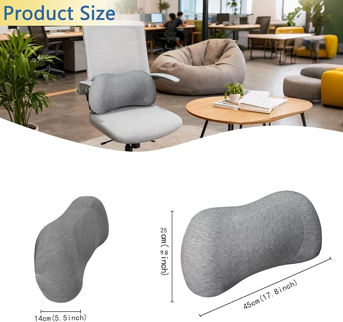 Lumbar Support Pillow for Office Chair Car | Ergonomic, Memory Foam, Fatigue Relief, Comfort and Support Your Back
