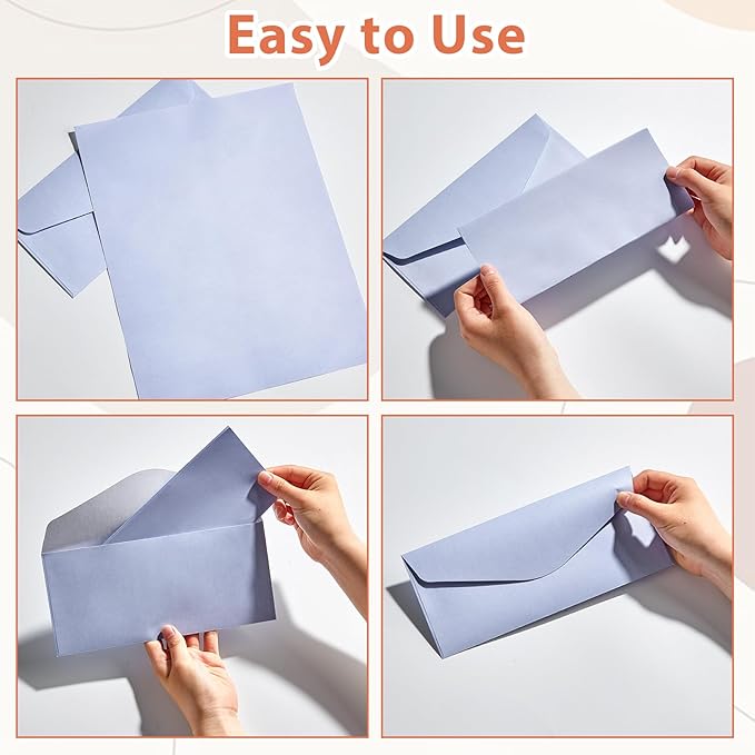 120 Pcs Manilla Stationary Letter and Envelopes Set Include 60 Pastel Computer Paper and 60 Envelopes Colored Stationery for Boho Letter Writing Printer Note Paper for Classroom School Office 8.5 x 11