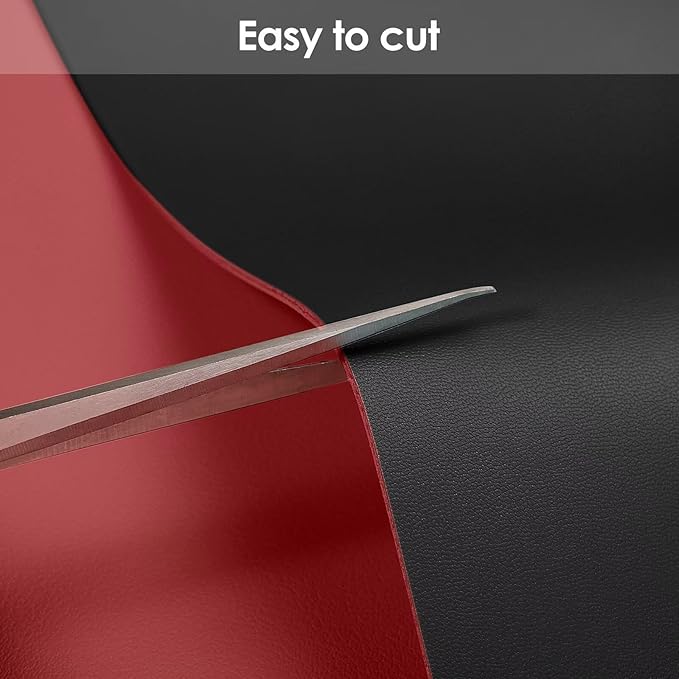 Faux Leather Table Cover,1.8mm Thick,40x60 Inch Table Protector,Table Protector for Dining Room Table,Table Pads for Dining Room Table Rectangular.(Black+Wine Red,40x60)