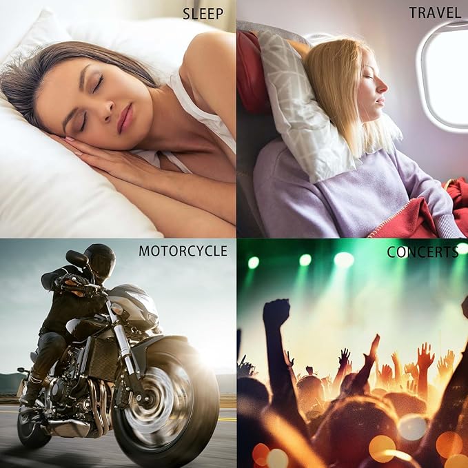 Earplugs for Sleeping, 33db Noise Canceling Ear Plugs, Waterproof Reusable Noise Canceling Earplugs for Concerts, Motorcycles, Travel and Hearing Protection - 8 Ear Tips in XS/S/M/L, Pink