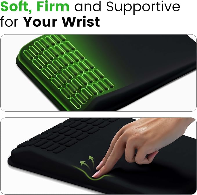 MEKASS Mouse Pad with Wrist Rest, Ergonomic Slope Mousepad for Carpal Tunnel Pain Relief, Memory Foam Desk Computer Wrist Support Mouse Pad with for Office Home (Dark Gray)