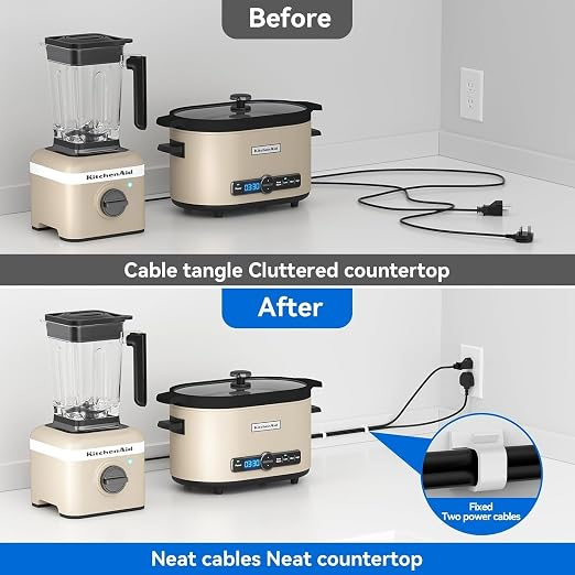 Cable Clips 100pcs with Strong Adhesive Tapes,Wire Holder Organizer Cord Management for Car Office and Home White