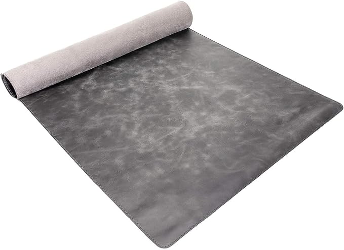 Venito Premium Leather Desk Pad Mat (31.5 X 14.6 inch) - Medium Desk Mat for Keyboard and Mouse Home Office Accessories (Faded Gray)*