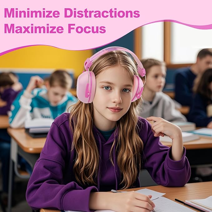 Noise Cancelling Headphones for Kids, Kids Ear Protection 28dB SNR Noise Reduction Ear Muffs for 3-16 Years Toddler/Children, Noise Cancelling Hearing Protection For Fireworks/Monster Truck