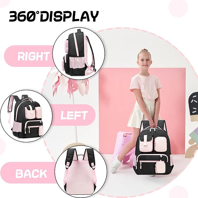 Cute Backpack for Girls Aesthetic Backpack School Backpack for Girls Backpack with Lunch Box Back to School Supplies
