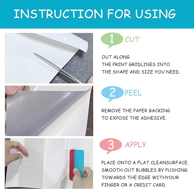 White Board Dry Erase-Whiteboard for Wall-Whiteboard Paper Peel Stick and Roll with 2 Dry Erase Markers-Adhesive Dry Erase Board for Office/Classroom/Fridge/Desk/Glass/Door(17.3''X78.7'' White)