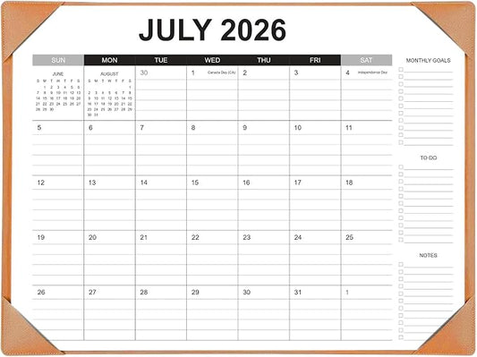 Desk Calendar 2026-2027 with Desk Mat – 22" x 17" Large Desk Pad Calendar Runs from July 2026 to December 2027, Office Supplies Desktop Monthly Calendar for Home & Office