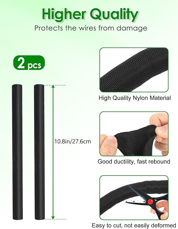 Wire Sleeves for Cables -Mic Boom Arm Cables Sleeve, Tidy up the Wire Harness, Versatile, Flexible and Easy to Install by YOUSHARES (2PCS)