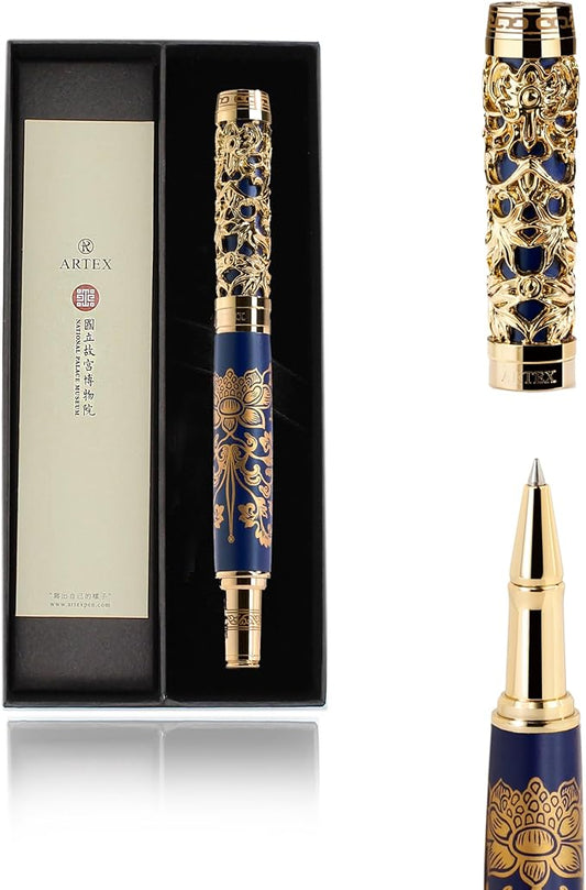 ARTEX Executive Rollerball Pen-Museum Collections-Crafting Timeless Beauty-Luxury Pen Gift & Office Desk Decor, German SCHMIDT refill, Solid Metal Texture