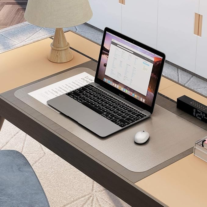 NATRKE Clear Desk Mat Pad, 27.6"x15.7" Large Transparent Computer Desk Mat Plastic Desktop Protector, PVC Writing Pad with Round Edge, Waterproof Wipeable Non-Slip Table Protector for Home Office