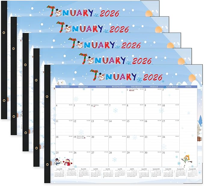 2026 Desk Calendar Large 22x17 – Desk Top Calendar 2026 with plastic cover